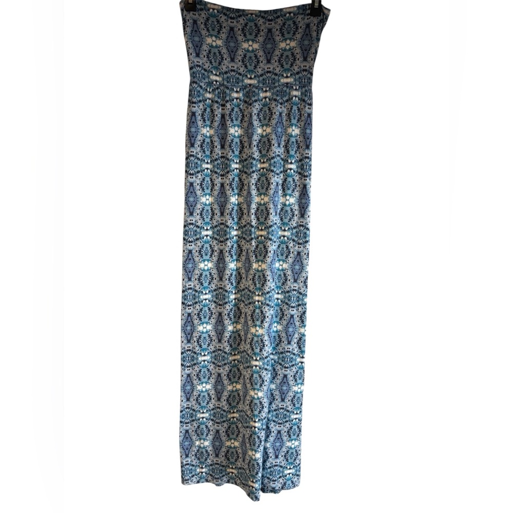 Cynthia Rowley Blue and White Patterned Maxi Skirt